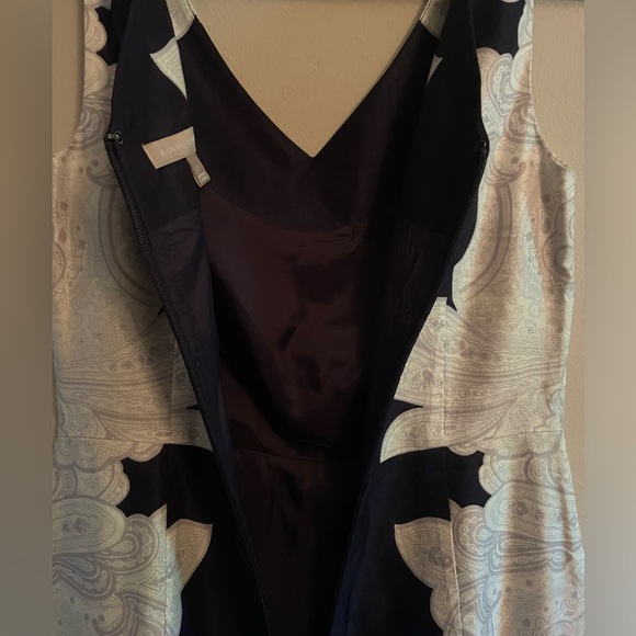 Banana Republic Paisley Print Navy Blue Dress size 0 - Picture 3 of 9